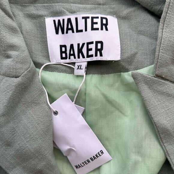 Walter Baker Phelps Linen-Blend Blazer Double Breasted in Sage Green Size XL NWT - Picture 12 of 14
